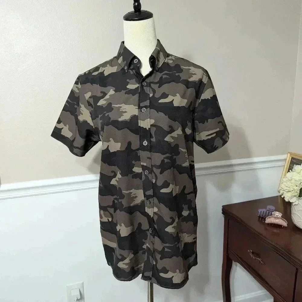 2/$10 Ethanol Camo Button Down